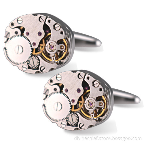 316L Stainless Steel Movement Cufflinks , Wholesale Custom Men Watch Movement Cufflinks
